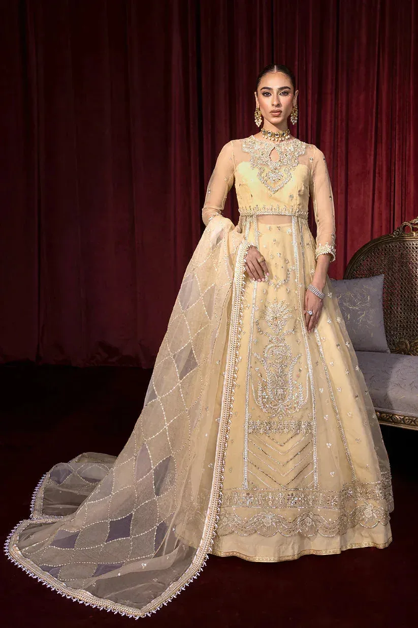 Zarposh Lamhay Wedding Formals Yellow Raw Silk – view 1 – Poshaq