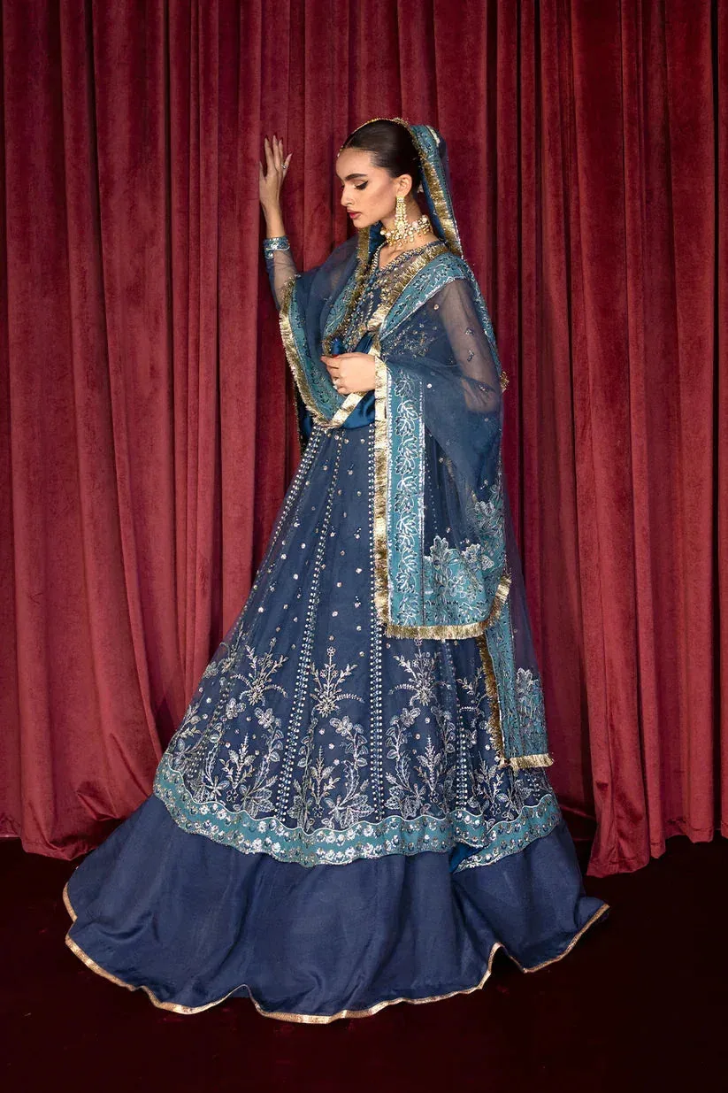 Zarposh Lamhay Wedding Formals Blue Raw Silk – view 7 – Poshaq