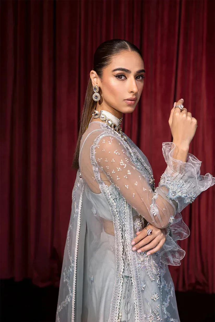 Zarposh Lamhay Wedding Formals Blue Raw Silk – view 4 – Poshaq