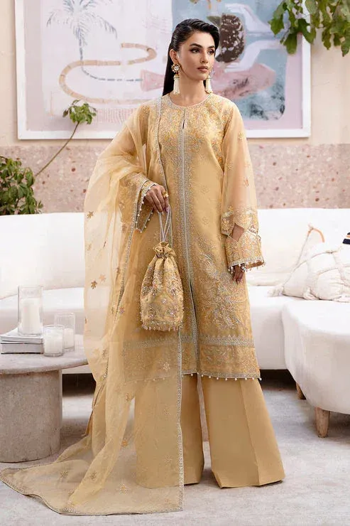 Zarposh Elara Formals Mustard Raw Silk – view 1 – Poshaq