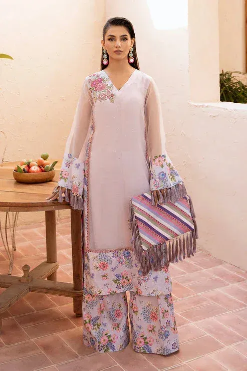 Zarposh Elara Formals Lilac Raw Silk – view 1 – Poshaq
