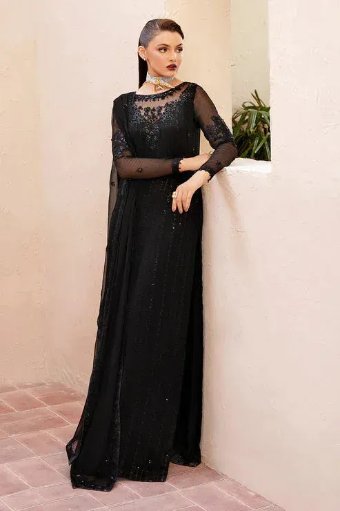 Zarposh Elara Formals Black Raw Silk – view 1 – Poshaq