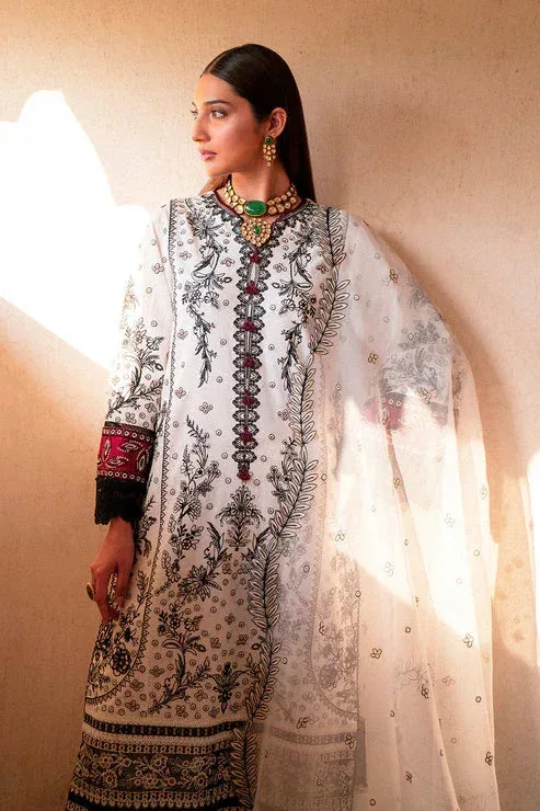 Zarposh Sangat Lawn White Organza – view 3 – Poshaq