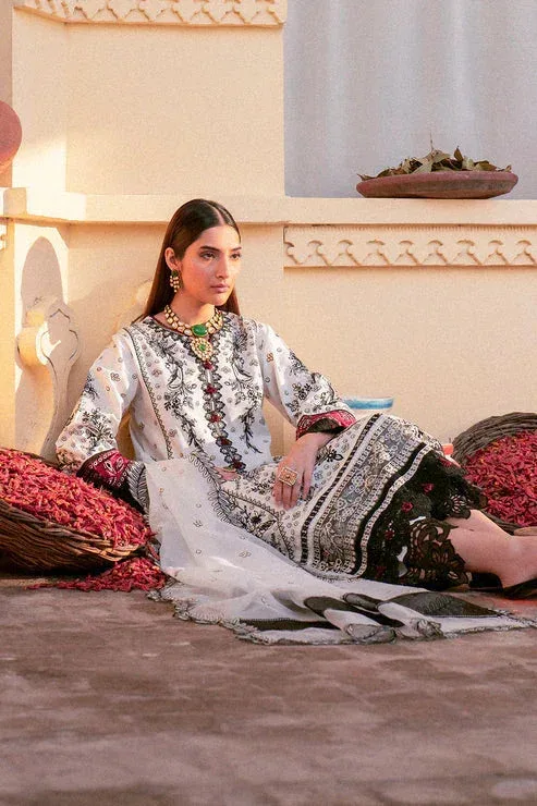Zarposh Sangat Lawn White Organza – view 4 – Poshaq