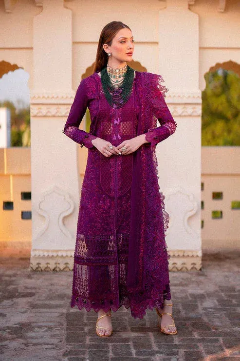 Zarposh Sangat Lawn Magenta Organza – view 1 – Poshaq