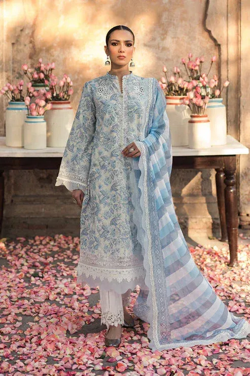 Zarposh Shalamar Lawn Grey Organza – view 1 – Poshaq