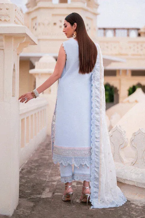 Zarposh Sangat Lawn Blue Organza – view 2 – Poshaq