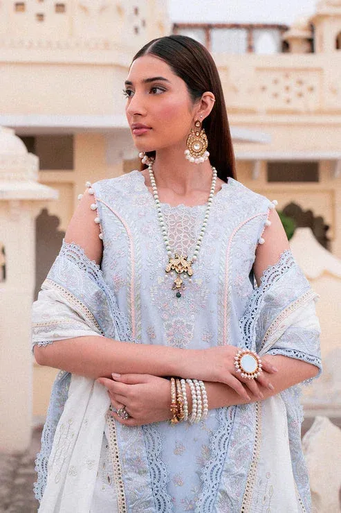 Zarposh Sangat Lawn Blue Organza – view 3 – Poshaq
