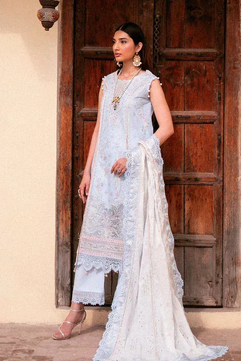 Zarposh Sangat Lawn Blue Organza – view 4 – Poshaq