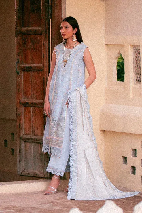Zarposh Sangat Lawn Blue Organza – view 5 – Poshaq