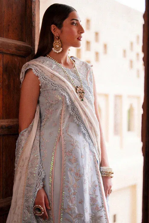 Zarposh Sangat Lawn Blue Organza – view 6 – Poshaq