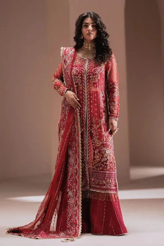 Zarposh Jahanara Wedding Formals Raw Silk – view 1 – Poshaq