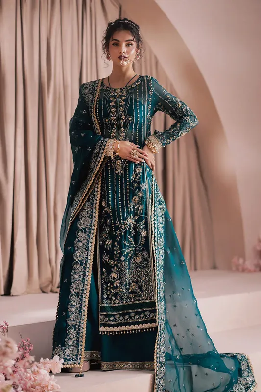 Zarposh Jahanara Wedding Formals Raw Silk – view 1 – Poshaq