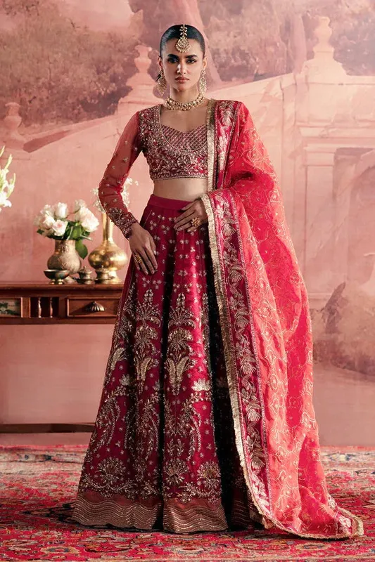 Zarposh Maharani Wedding Collection Raw Silk – view 1 – Poshaq