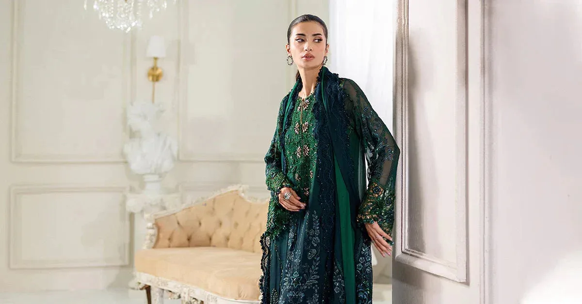 Maria B Green Raw Silk – view 8 – Poshaq