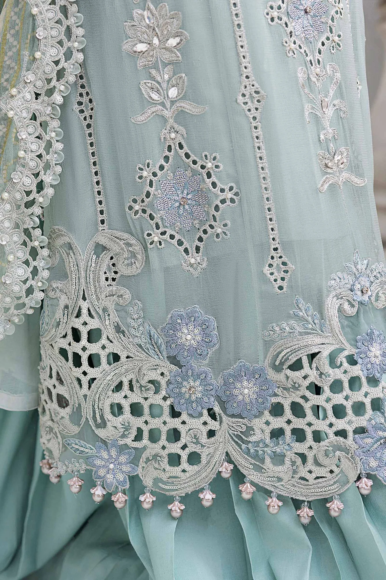 Maria B Green Raw Silk – view 8 – Poshaq