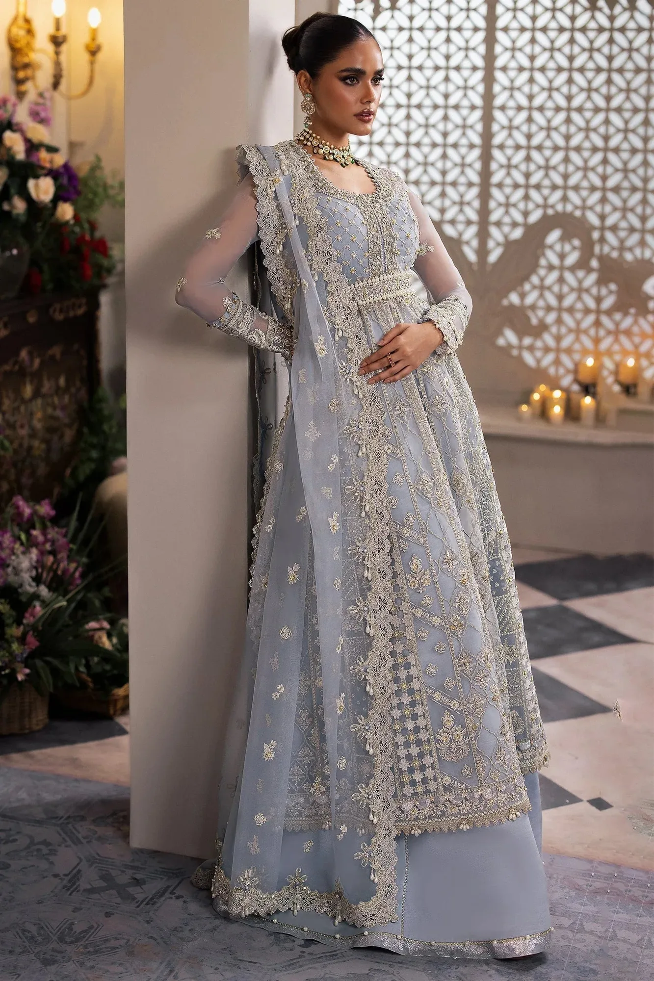 Zaha Gossamer Formals 24 Ivory Organza – view 1 – Poshaq