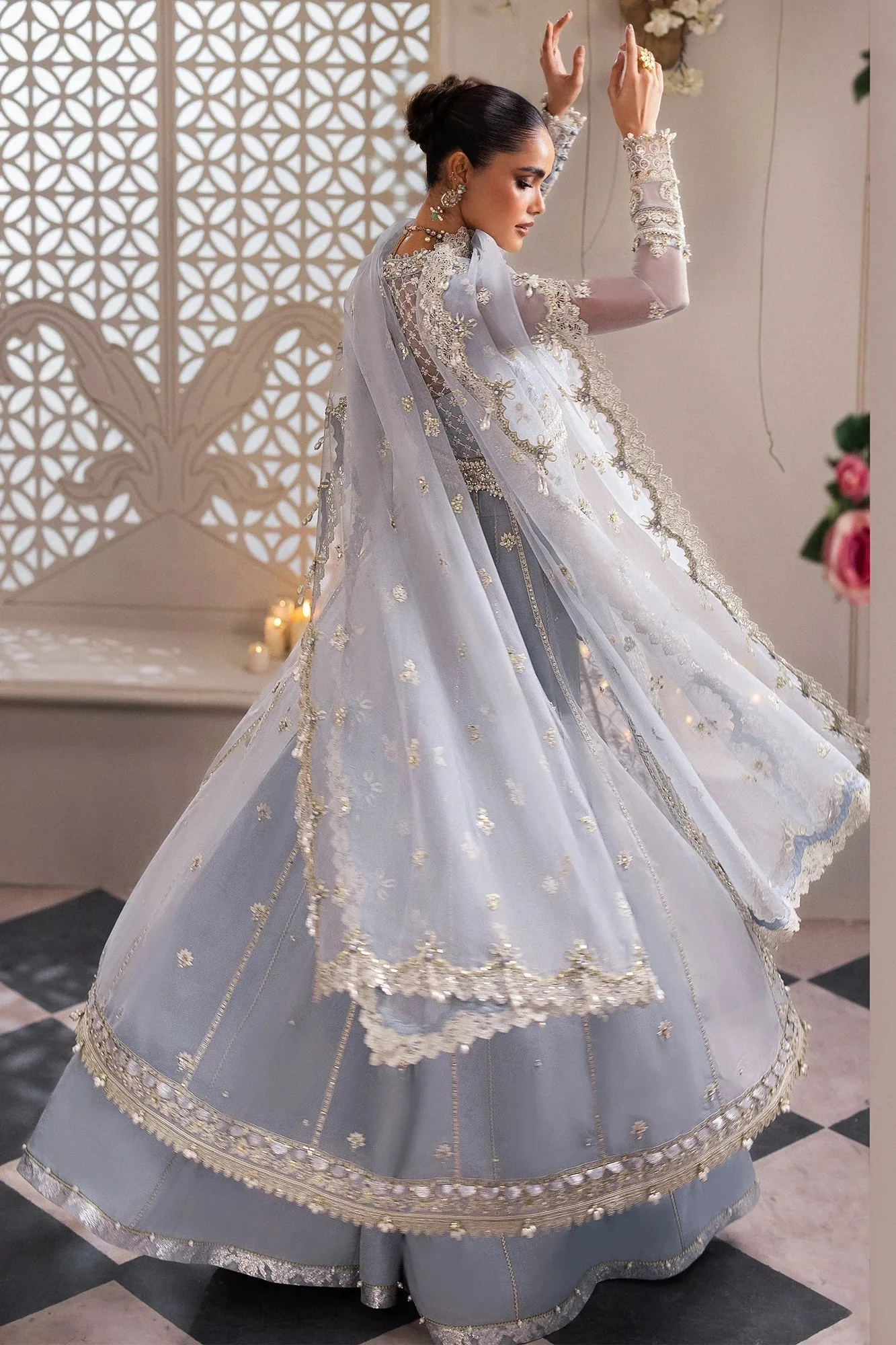 Zaha Gossamer Formals 24 Ivory Organza – view 2 – Poshaq