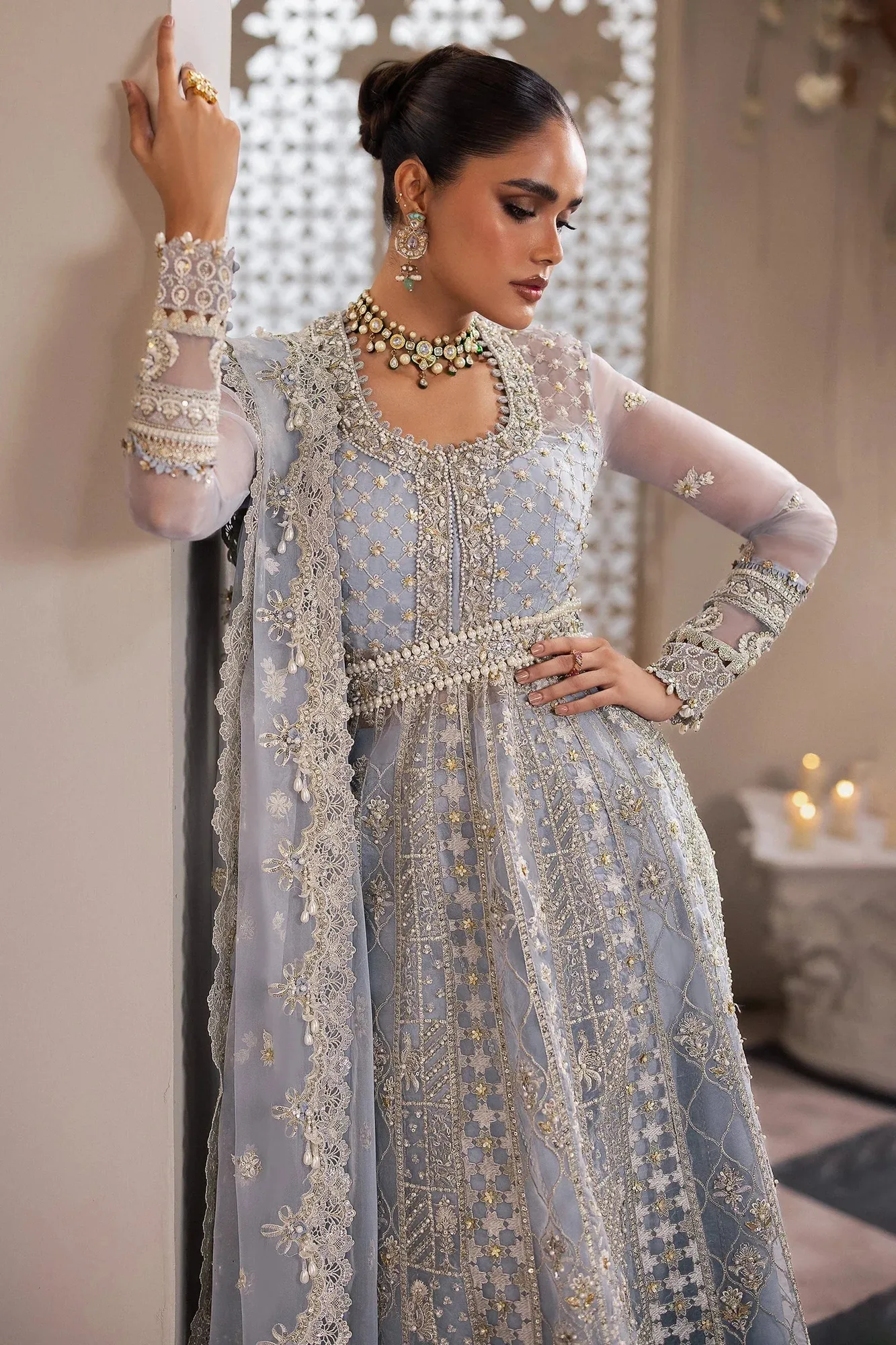 Zaha Gossamer Formals 24 Ivory Organza – view 3 – Poshaq