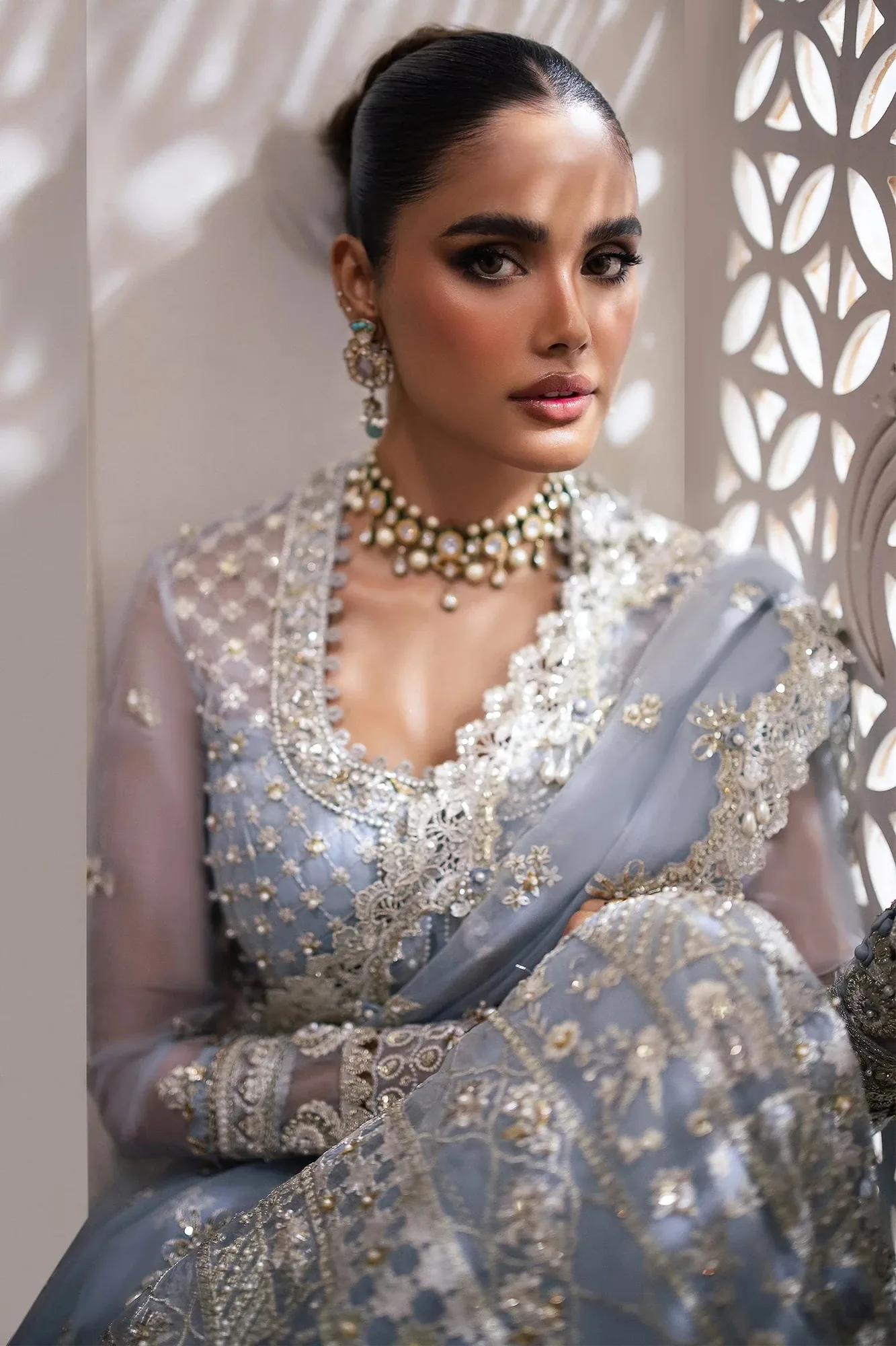 Zaha Gossamer Formals 24 Ivory Organza – view 4 – Poshaq