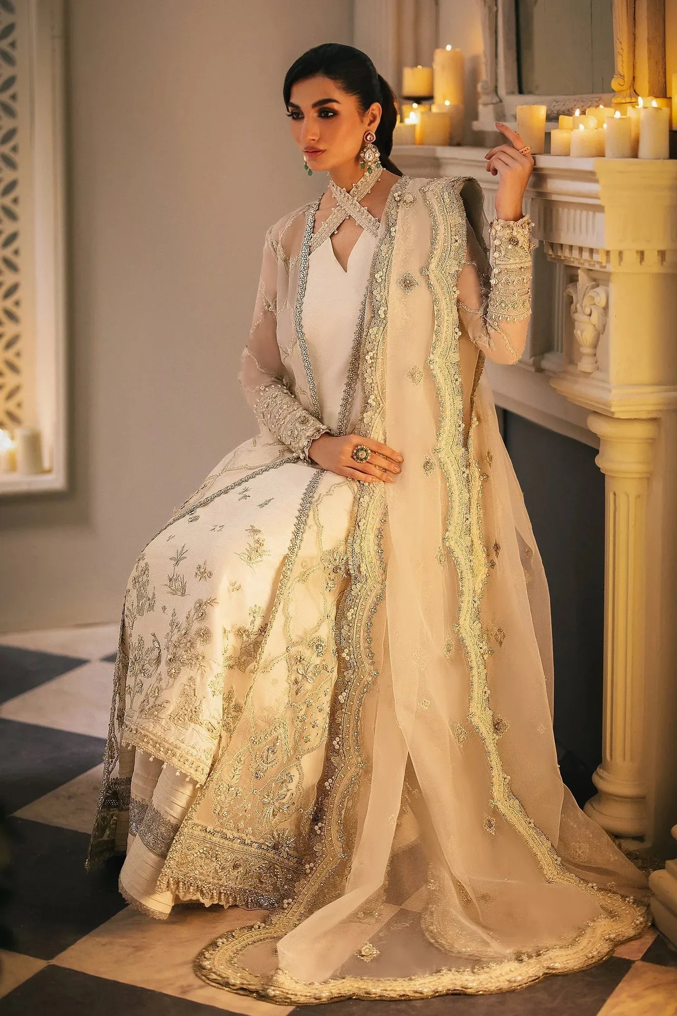 Zaha Gossamer Formals 24 Ivory Organza – view 2 – Poshaq