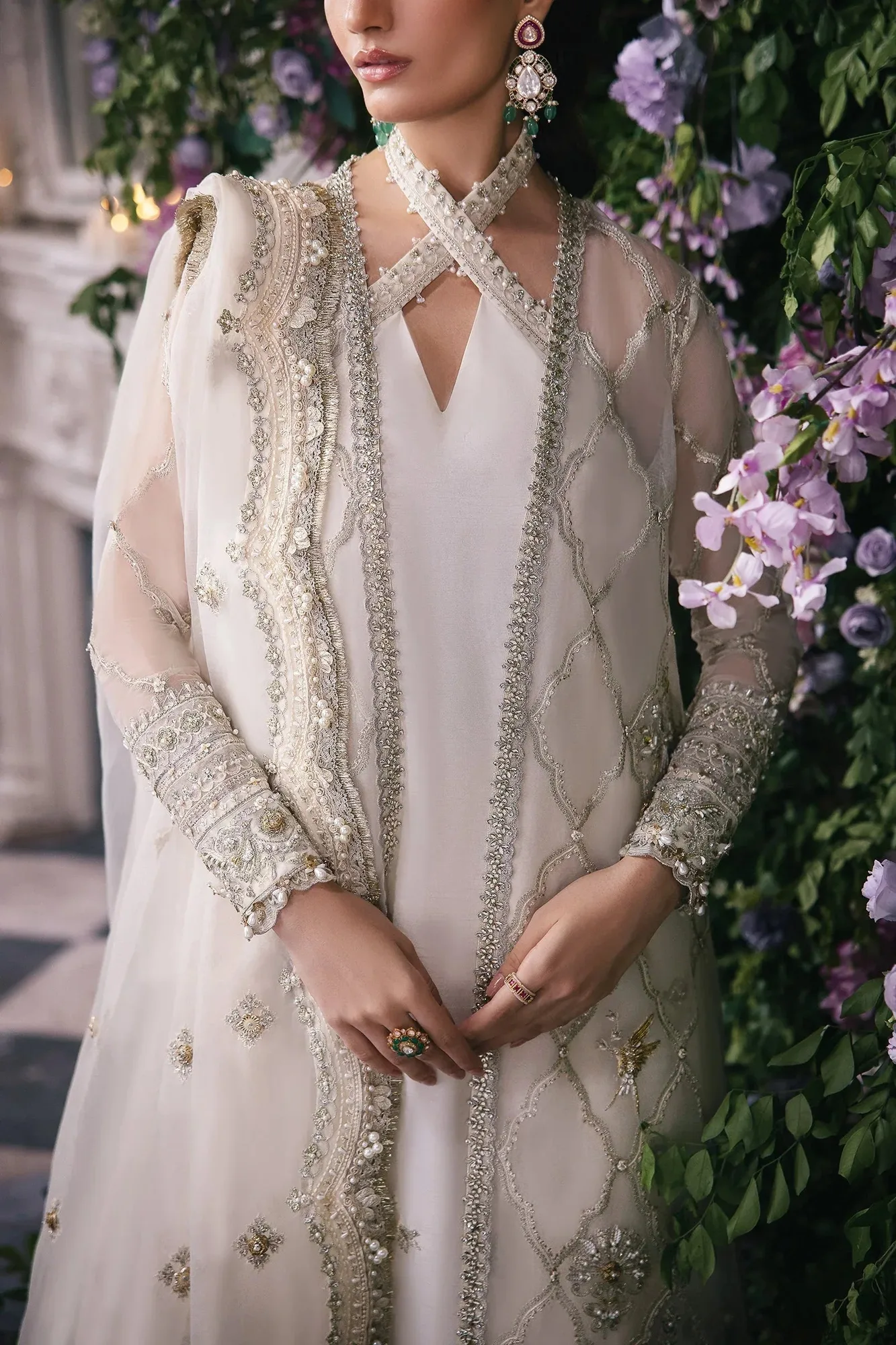 Zaha Gossamer Formals 24 Ivory Organza – view 5 – Poshaq