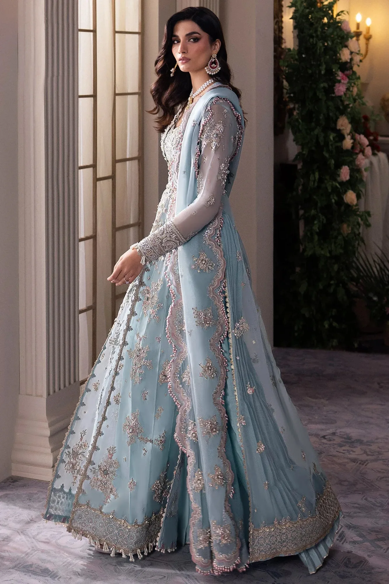Zaha Gossamer Formals 24 Blue Organza – view 2 – Poshaq