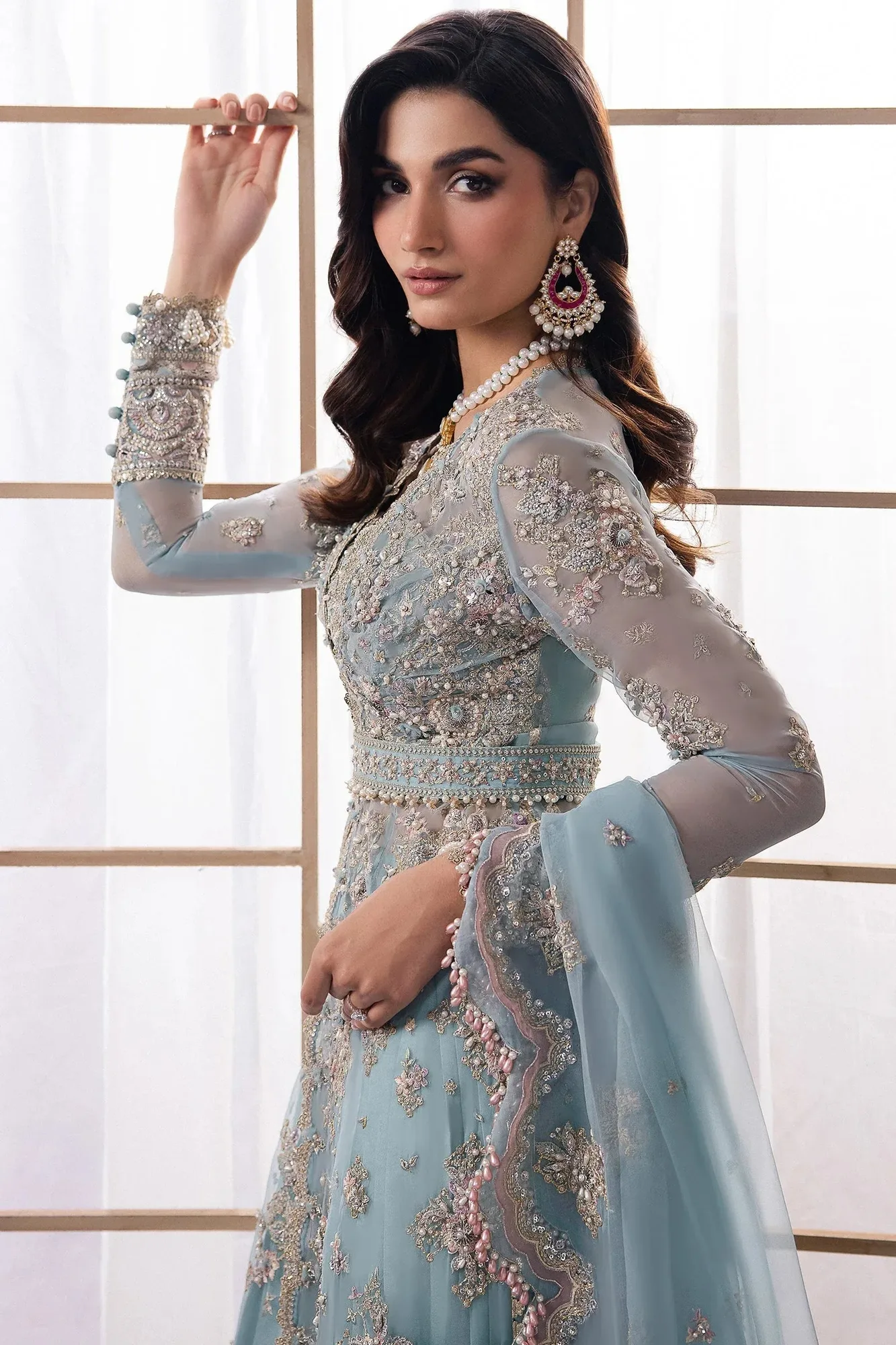 Zaha Gossamer Formals 24 Blue Organza – view 4 – Poshaq