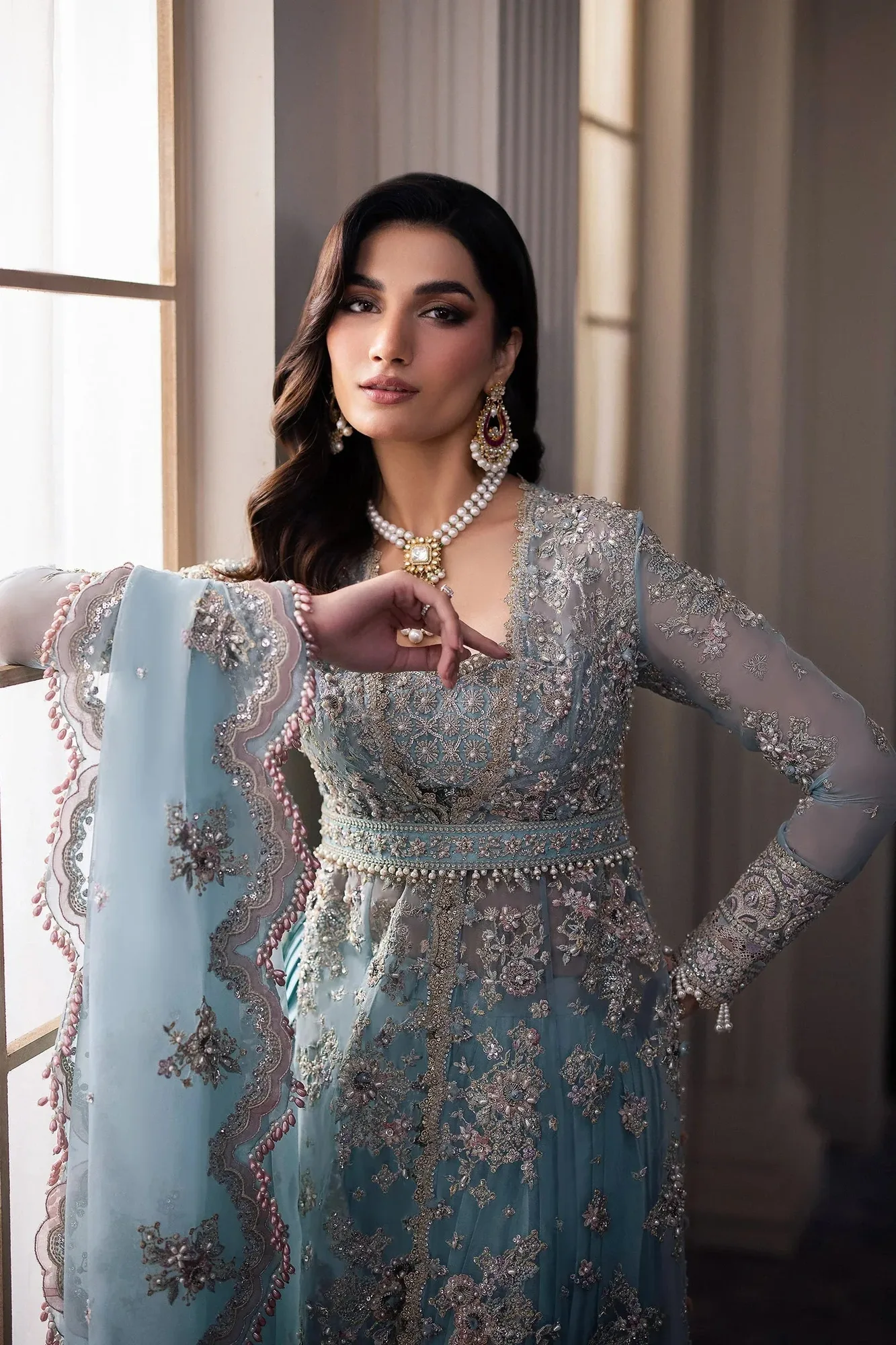 Zaha Gossamer Formals 24 Blue Organza – view 5 – Poshaq