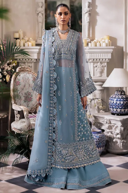 Zaha Gossamer Formals 24 Blue Organza – view 1 – Poshaq