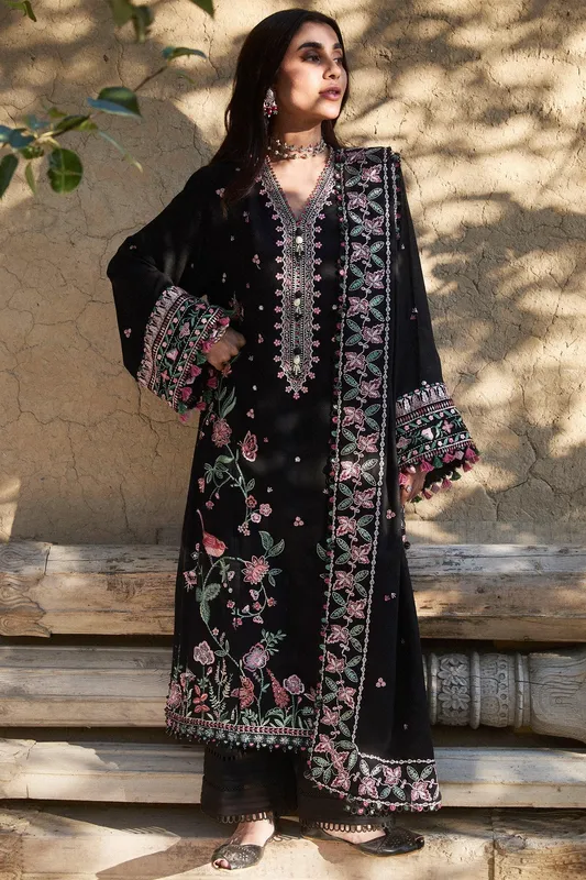 Zaha Winter 2024 Black Karandi – view 1 – Poshaq