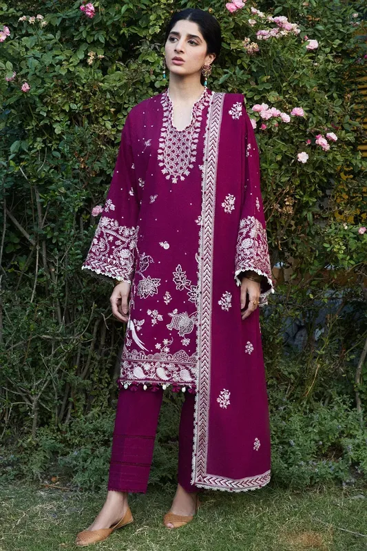 Zaha Winter 2024 Magenta Khaddar – view 1 – Poshaq