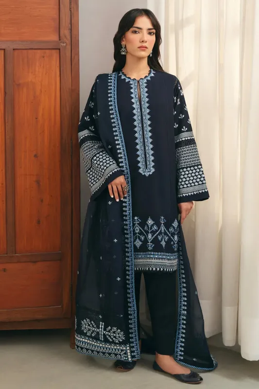 Zaha Aangan Ready to Wear Blue Organza – view 1 – Poshaq