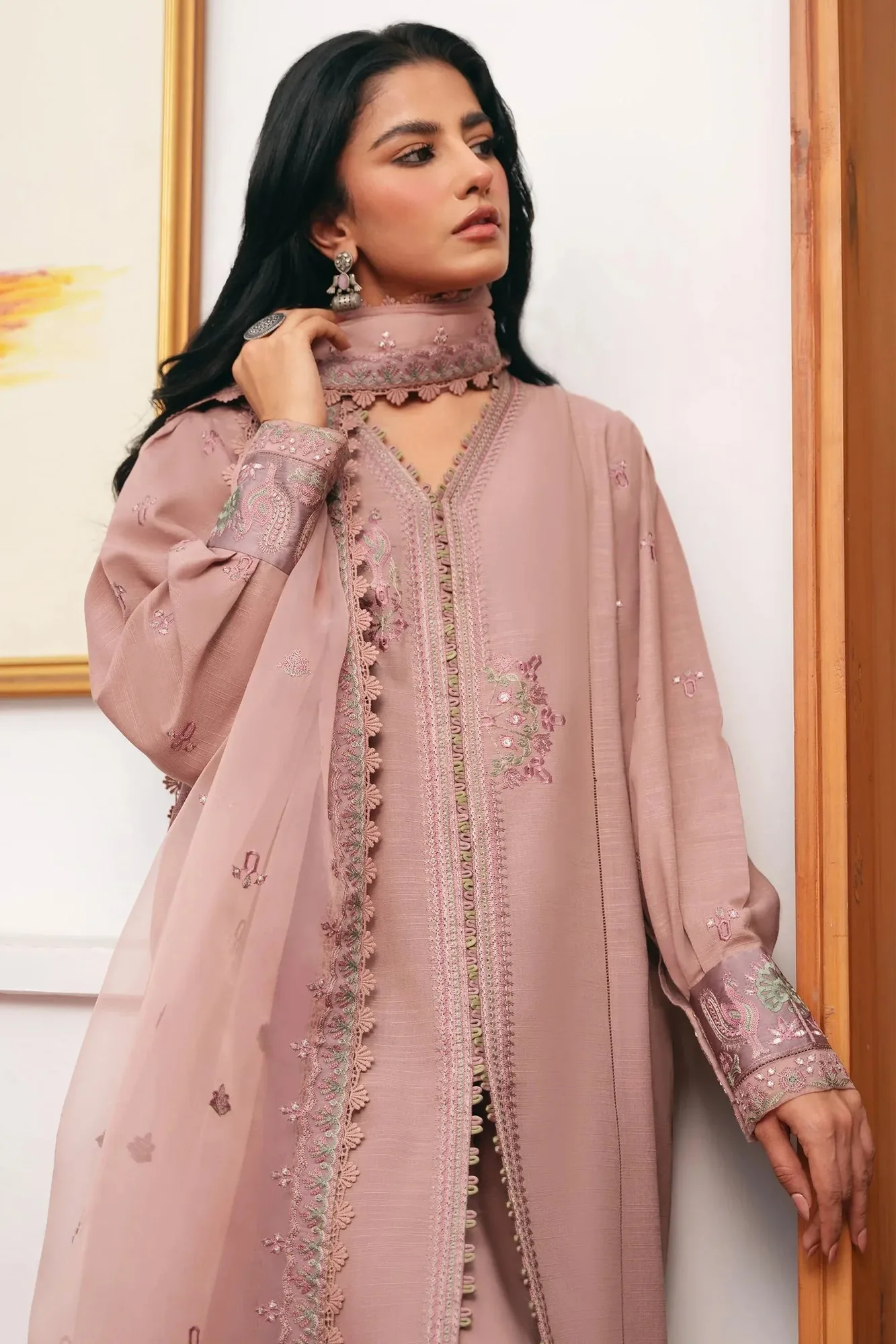 Zaha Aangan Ready to Wear Pink – view 2 – Poshaq