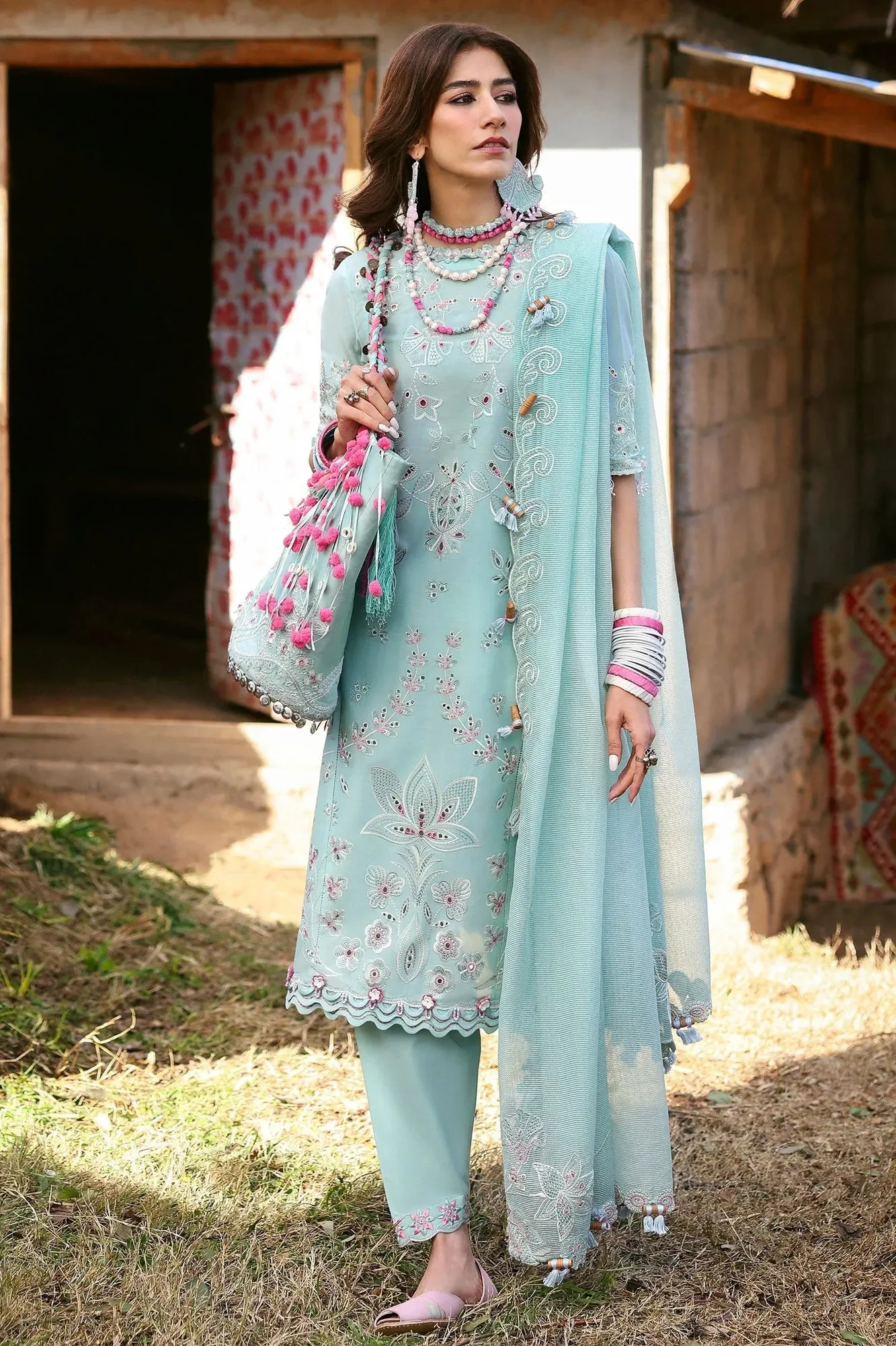 Zaha Lawn 25 Pink Cotton – view 2 – Poshaq