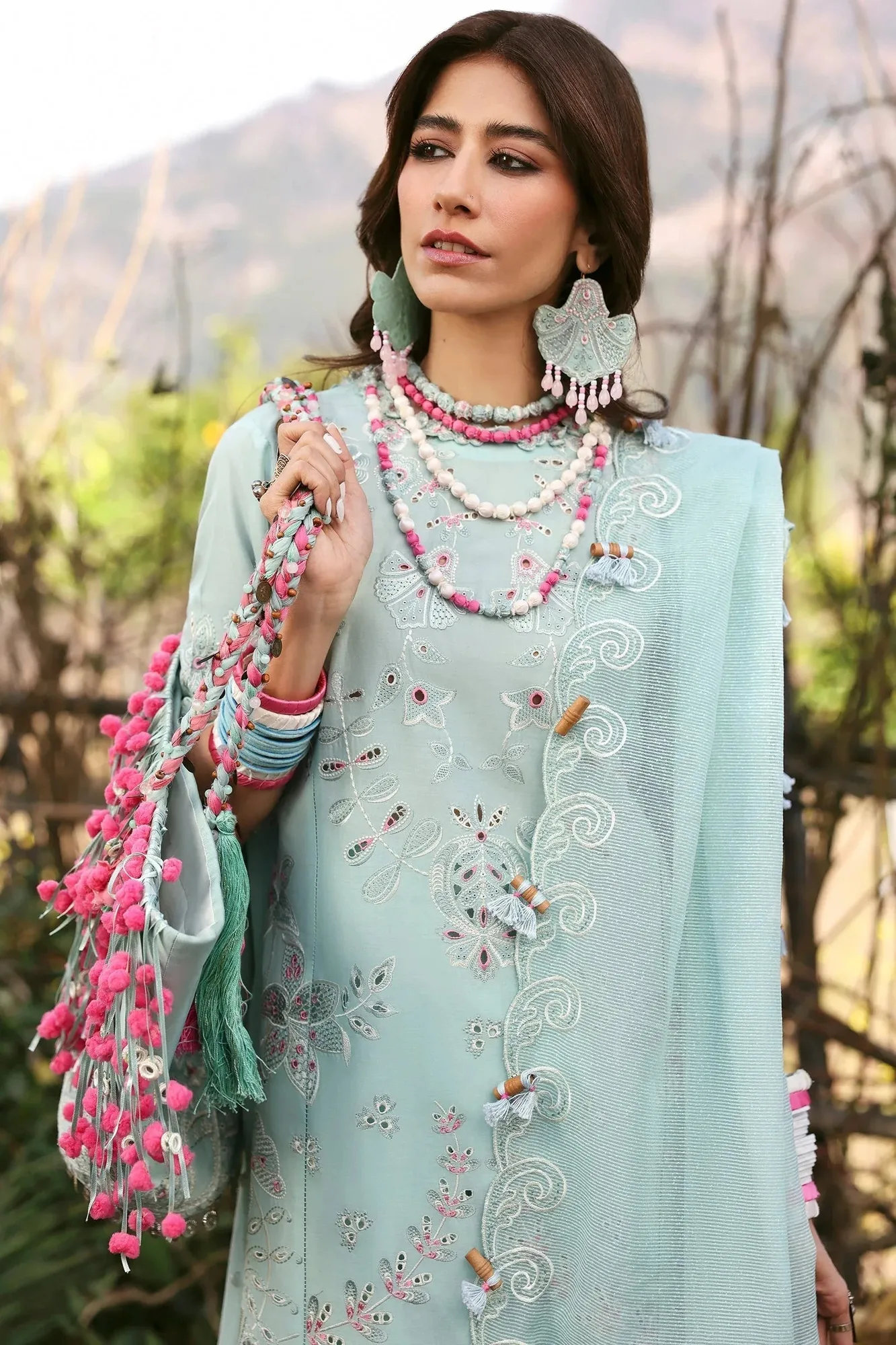 Zaha Lawn 25 Pink Cotton – view 3 – Poshaq