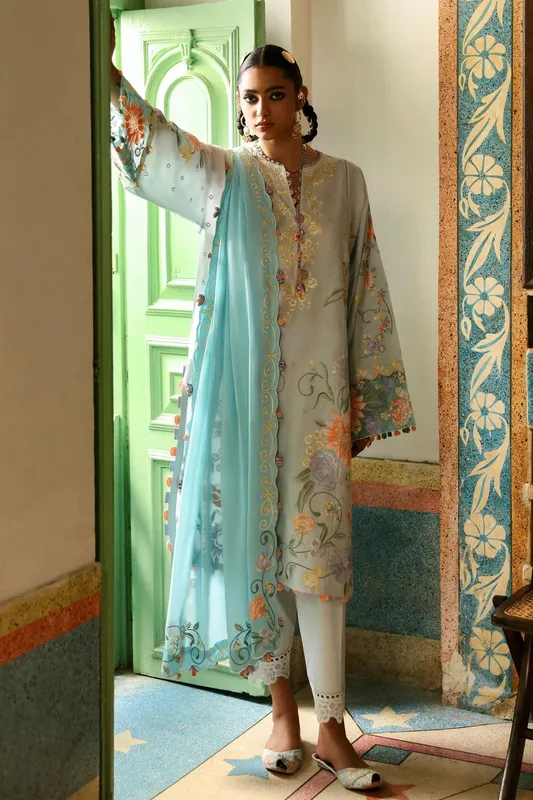 Zaha Festive Lawn 25 Organza – view 1 – Poshaq