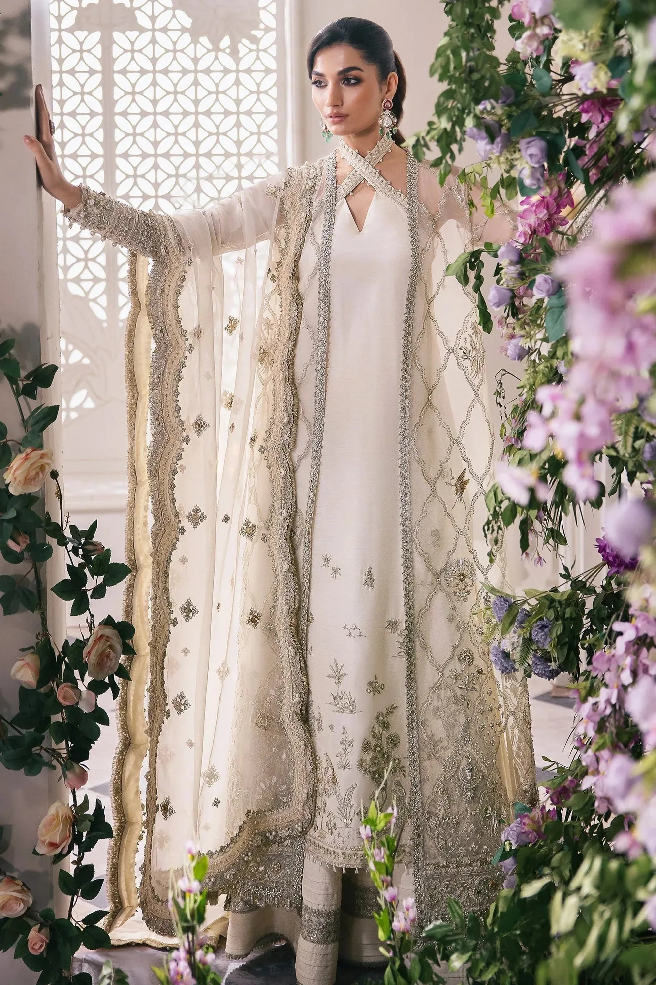 Zaha Ivory Raw Silk – view 1 – Poshaq