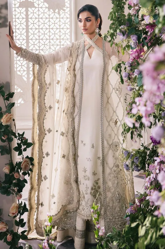 Zaha Ivory Raw Silk – view 1 – Poshaq