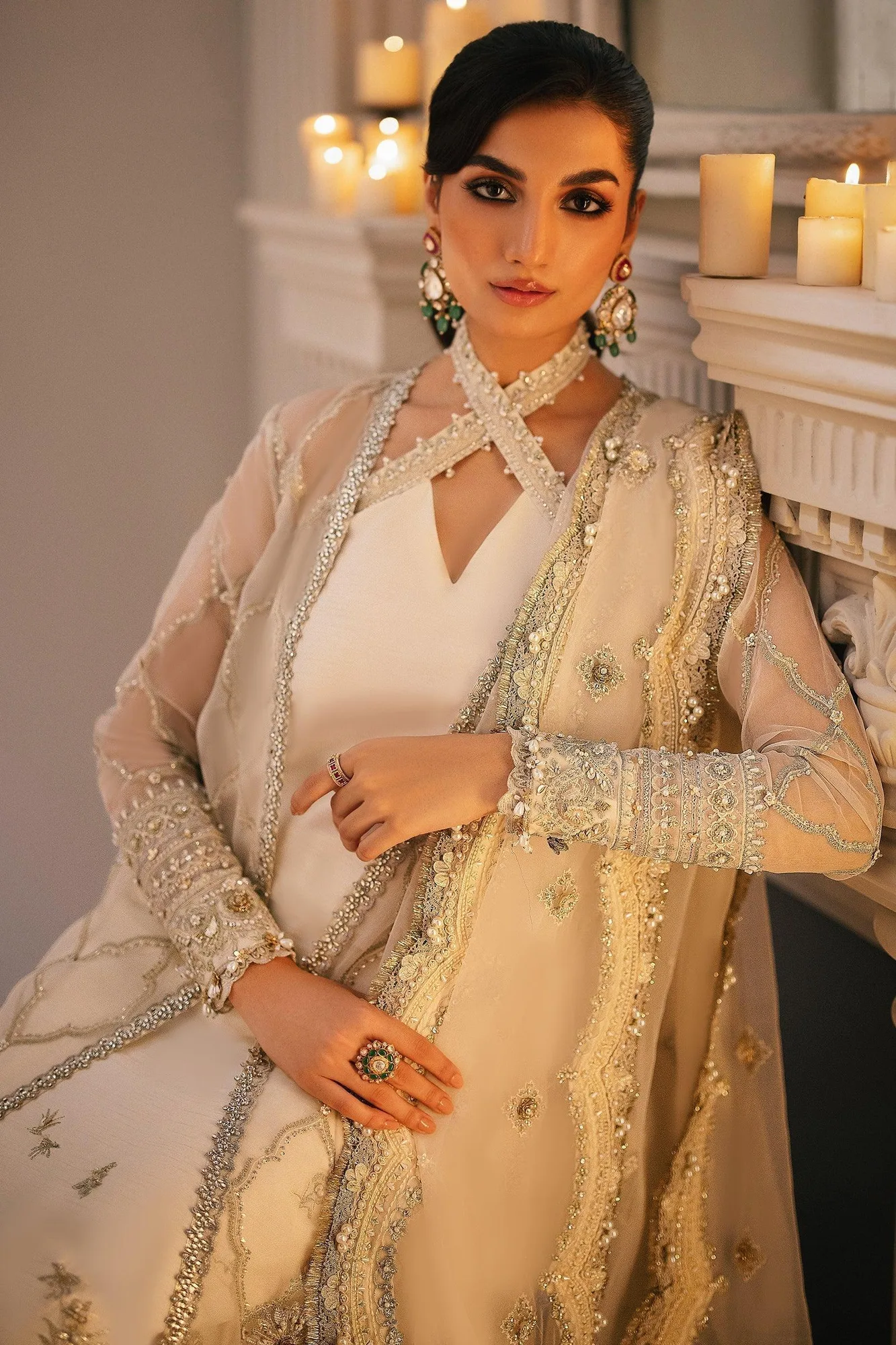Zaha Ivory Raw Silk – view 4 – Poshaq