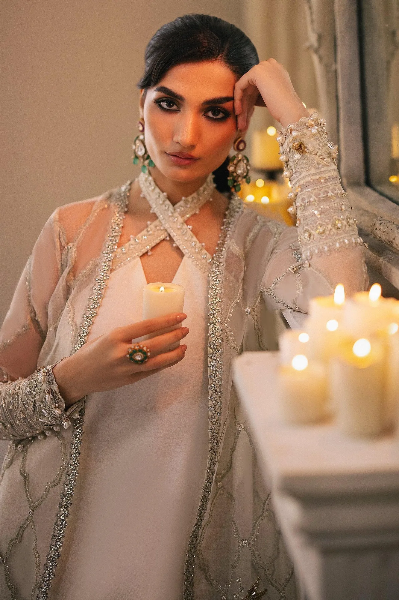 Zaha Ivory Raw Silk – view 5 – Poshaq