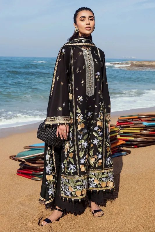Zaha Black Organza – view 1 – Poshaq