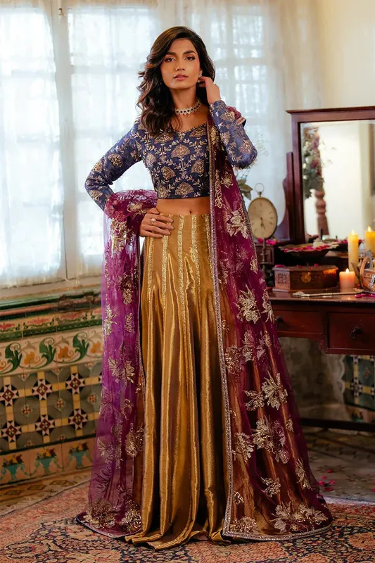 Mushq Sunehri Resham Edit Satin – view 1 – Poshaq