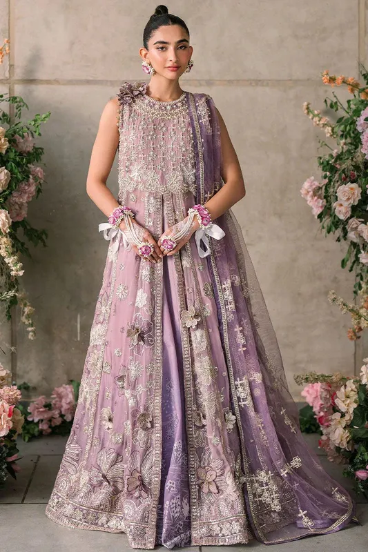 Mushq Matani Evening Luxury Chiffon Lilac Chiffon – view 1 – Poshaq