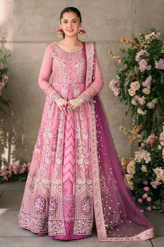 Mushq Matani Evening Luxury Chiffon Pink Chiffon – view 1 – Poshaq