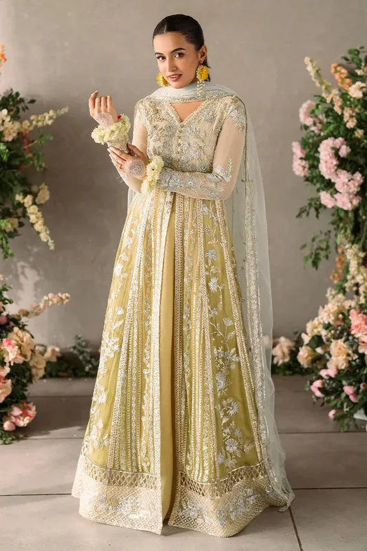 Mushq Matani Evening Luxury Chiffon Yellow Chiffon – view 1 – Poshaq