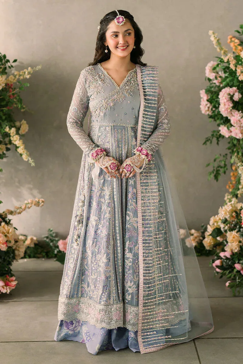 Mushq Matani Evening Luxury Chiffon Blue Chiffon – view 1 – Poshaq