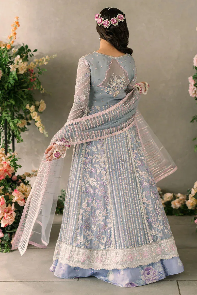 Mushq Matani Evening Luxury Chiffon Blue Chiffon – view 2 – Poshaq