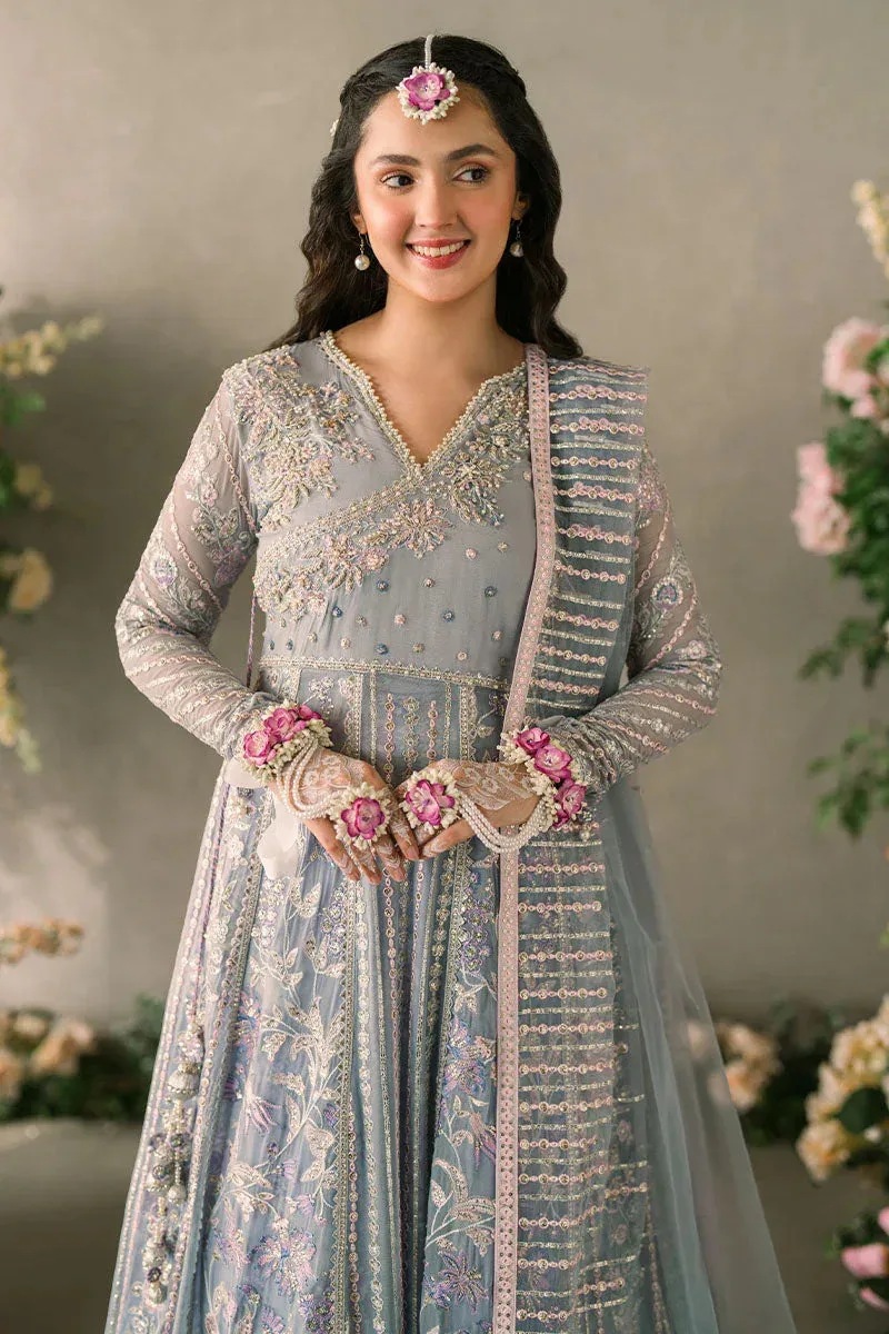 Mushq Matani Evening Luxury Chiffon Blue Chiffon – view 3 – Poshaq