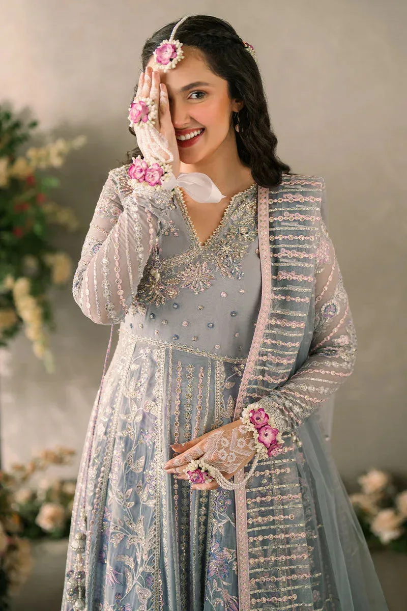 Mushq Matani Evening Luxury Chiffon Blue Chiffon – view 4 – Poshaq